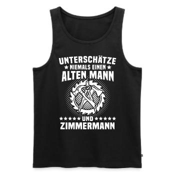 Zimmermann Zimmerer - Männer Premium Bio Tank Top - Schwarz - Vorne - Michal (187cm)