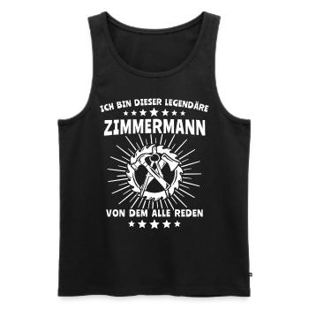 Zimmermann Zimmerer - Männer Premium Bio Tank Top - Schwarz - Vorne - Michal (187cm)