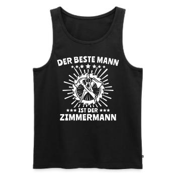 Bester Zimmermann Zimmerer - Männer Premium Bio Tank Top - Schwarz - Vorne - Michal (187cm)