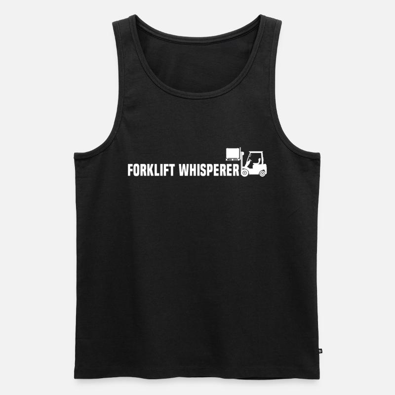Staplerfahrer Flüsterer Gabelstapler - Männer Premium Bio Tank Top - Schwarz