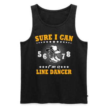 Line Dance Line Dancing - Männer Premium Bio Tank Top - Schwarz - Vorne - AI Model Male 178 light (178cm)