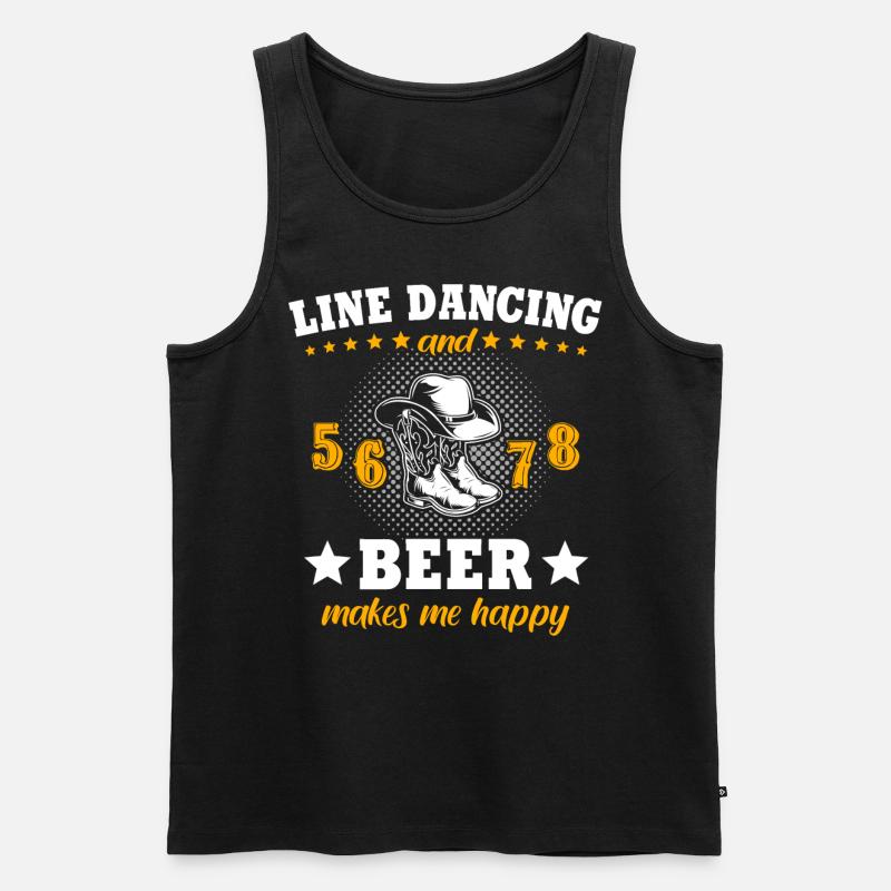Line Dance - Männer Premium Bio Tank Top - Schwarz
