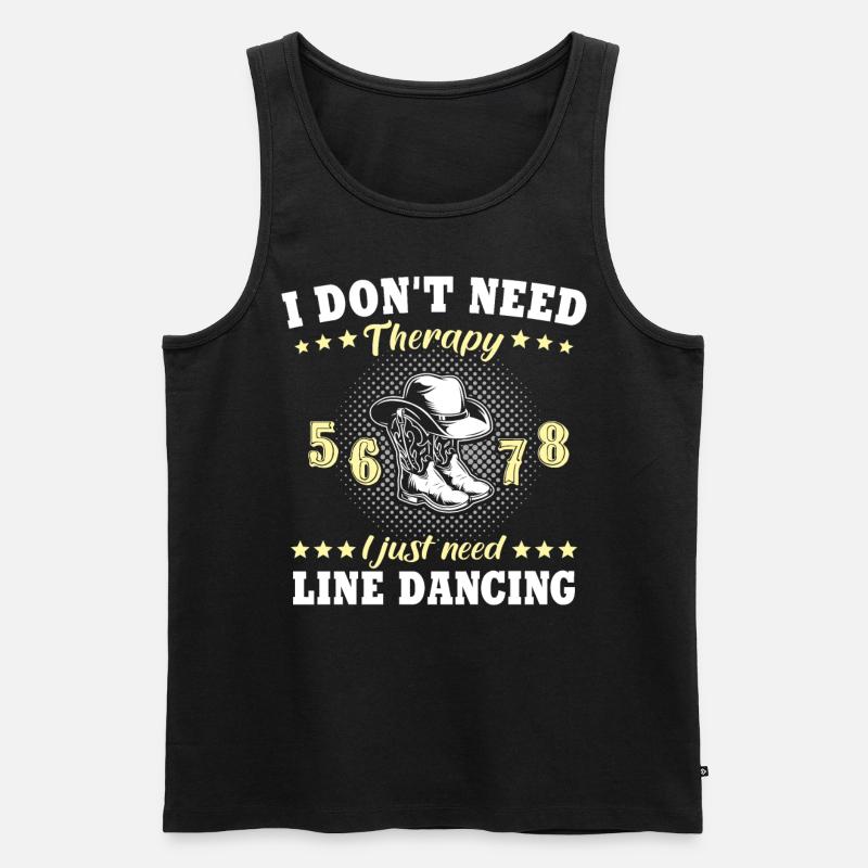 Line Dancing - Männer Premium Bio Tank Top - Schwarz
