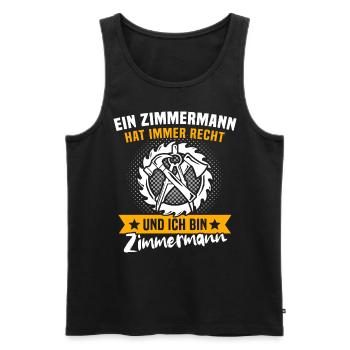 Zimmermann Zimmerer Zimmerleute - Männer Premium Bio Tank Top - Schwarz - Vorne - AI Model Male 178 light (178cm)