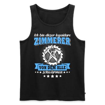 Zimmermann Zimmerer Zimmerleute - Männer Premium Bio Tank Top - Schwarz - Vorne - Michal (187cm)