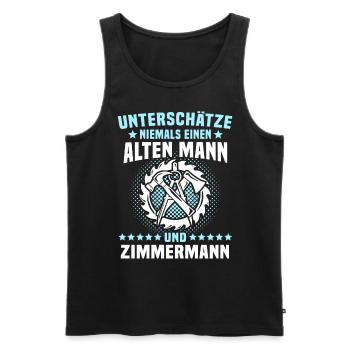Zimmermann Zimmerer - Männer Premium Bio Tank Top - Schwarz - Vorne - Michal (187cm)