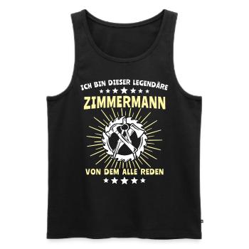 Zimmermann Zimmerer - Männer Premium Bio Tank Top - Schwarz - Vorne - Michal (187cm)