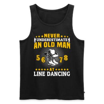 Sous-estimer Line Dance Man - Débardeur bio Premium Homme - noir - Devant - Michal (187cm)