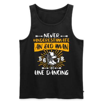 Sous-estimer Line Dance Man - Débardeur bio Premium Homme - noir - Devant - Michal (187cm)