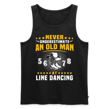 Sous-estimer Line Dance Man - Débardeur bio Premium Homme - noir - Devant - Michal (187cm)