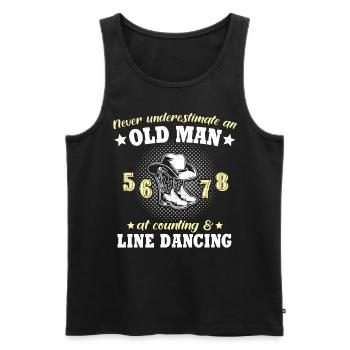 Homme de danse en ligne sous-estimé - Débardeur bio Premium Homme - noir - Devant - Michal (187cm)
