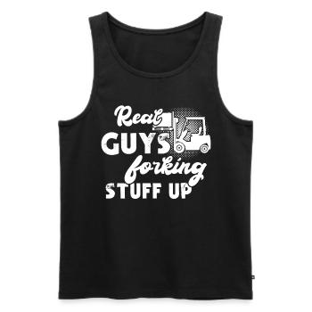 Forklift Forklift Forklift Driver - Men's Premium Organic Tank Top - black - Front - AI Model Male 178 light (178cm)