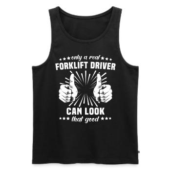 Forklift Forklift Forklift Driver - Men's Premium Organic Tank Top - black - Front - AI Model Male 178 light (178cm)