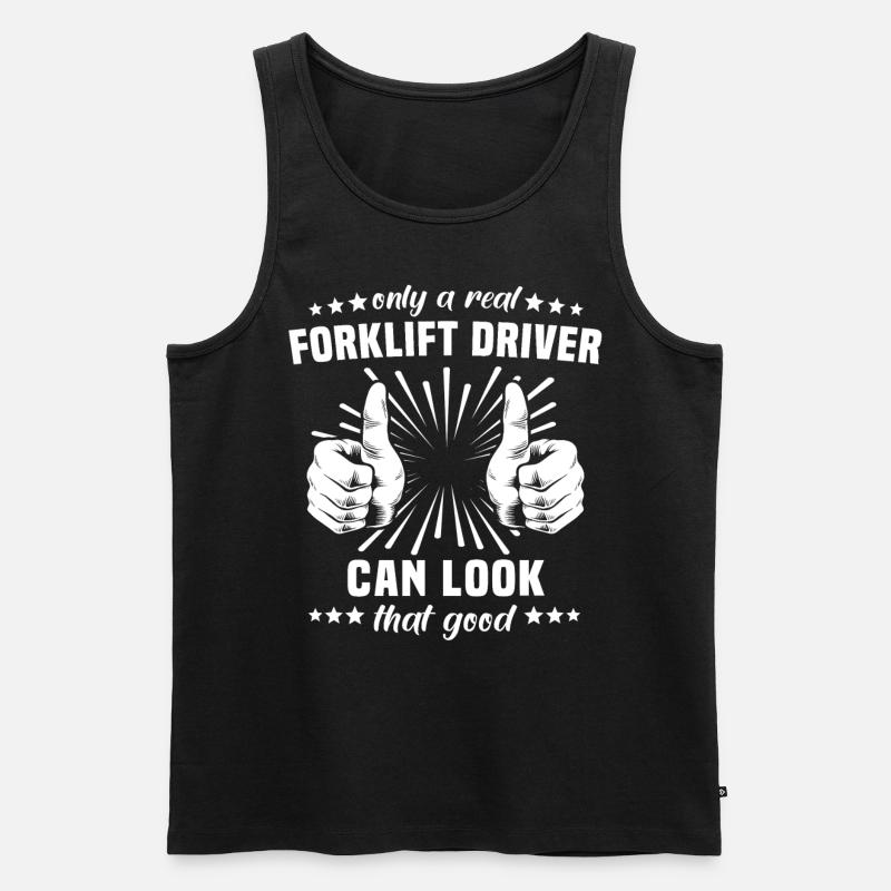 Gabelstapler Stapler Staplerfahrer - Männer Premium Bio Tank Top - Schwarz