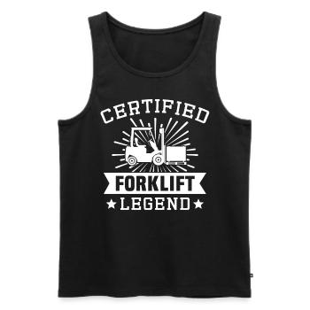 Forklift Forklift Forklift Driver - Men's Premium Organic Tank Top - black - Front - AI Model Male 178 light (178cm)