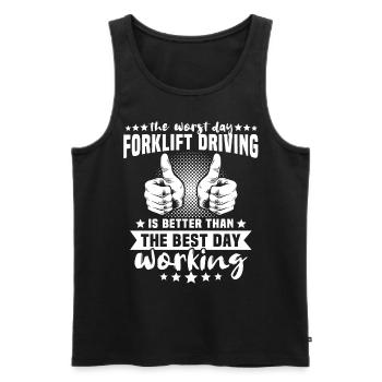 Forklift Forklift Forklift Driver - Men's Premium Organic Tank Top - black - Front - AI Model Male 178 light (178cm)