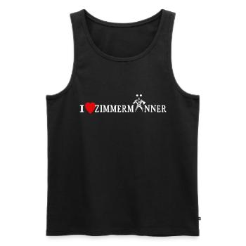 Zimmermann Liebe Zimmermänner - Männer Premium Bio Tank Top - Schwarz - Vorne - Michal (187cm)