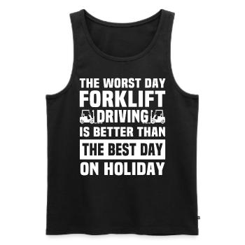 Forklift driver Forklift - Men's Premium Organic Tank Top - black - Front - Michal (187cm)