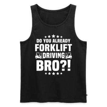 Forklift driver Forklift - Men's Premium Organic Tank Top - black - Front - Michal (187cm)