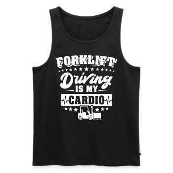 Forklift driver Forklift - Men's Premium Organic Tank Top - black - Front - Michal (187cm)