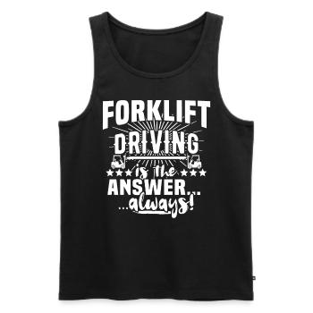 Forklift driver Forklift - Men's Premium Organic Tank Top - black - Front - Michal (187cm)
