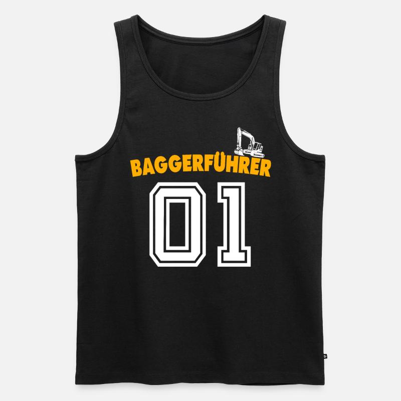 Baggerführer Bagger Baggerfahrer - Männer Premium Bio Tank Top - Schwarz