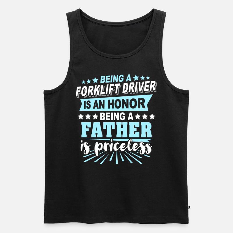 Gabelstapler Papa Staplerfahrer - Männer Premium Bio Tank Top - Schwarz