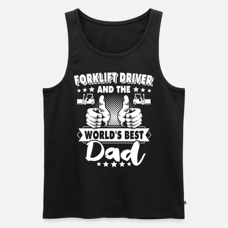 Staplerfahrer Papa - Männer Premium Bio Tank Top - Schwarz