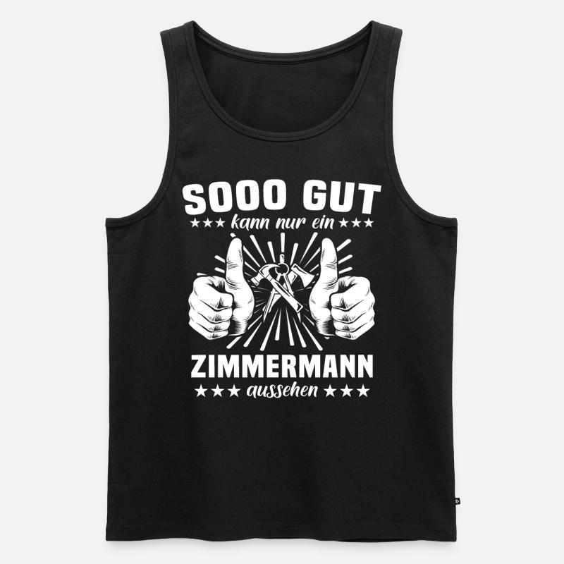 Zimmermann Zimmerer - Männer Premium Bio Tank Top - Schwarz