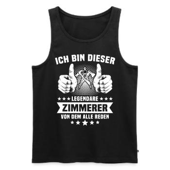 Zimmermann Zimmerer - Männer Premium Bio Tank Top - Schwarz - Vorne - Michal (187cm)