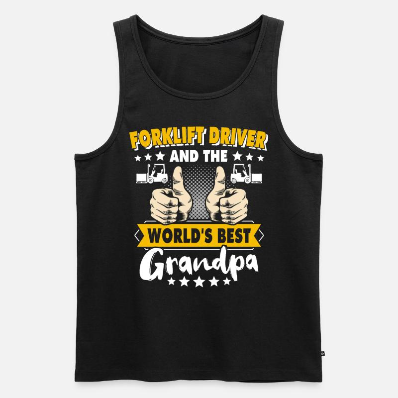 Gabelstapler Opa Staplerfahrer - Männer Premium Bio Tank Top - Schwarz