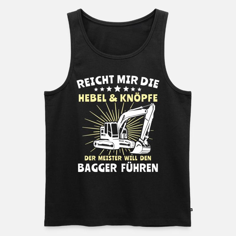 Baggerfahrer Bagger Fahren - Männer Premium Bio Tank Top - Schwarz