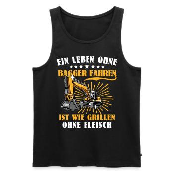 Baggerfahrer Bagger Fahren - Männer Premium Bio Tank Top - Schwarz - Vorne - Michal (187cm)