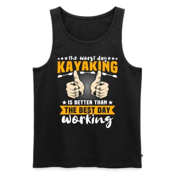 Kayak Kayakiste Kayak - Débardeur bio Premium Homme - noir - Devant - AI Model Male 178 light (178cm)