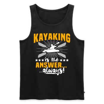 Kayak Kayakiste Kayak - Débardeur bio Premium Homme - noir - Devant - AI Model Male 178 light (178cm)