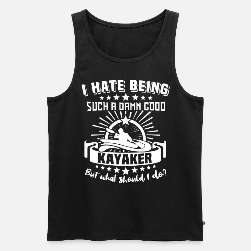 Kayaker Kayak Kayaking - Männer Premium Bio Tank Top - Schwarz
