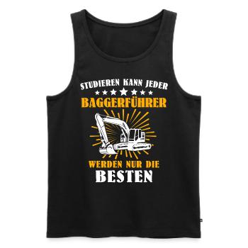 Baggerfuehrer Baggerfahrer - Männer Premium Bio Tank Top - Schwarz - Vorne - Michal (187cm)