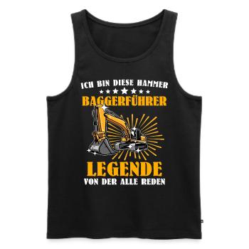 Baggerfuehrer Baggerfahrer - Männer Premium Bio Tank Top - Schwarz - Vorne - Michal (187cm)