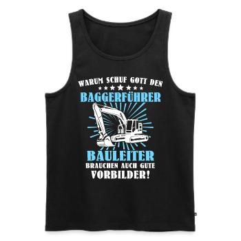 Baggerfuehrer Baggerfahrer - Männer Premium Bio Tank Top - Schwarz - Vorne - Michal (187cm)