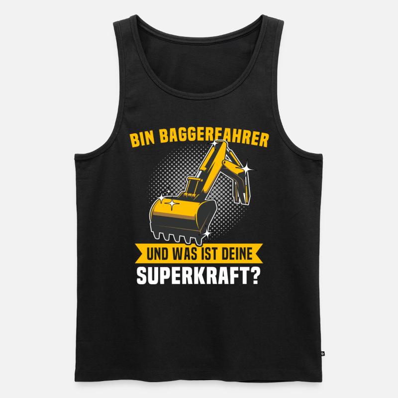 Baggerfuehrer Baggerfahrer - Männer Premium Bio Tank Top - Schwarz