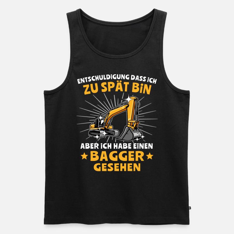 Baggerführer Bagger Baggerfahrer - Männer Premium Bio Tank Top - Schwarz