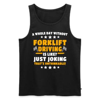 Forklift truck driver - Men's Premium Organic Tank Top - black - Front - AI Model Male 178 light (178cm)
