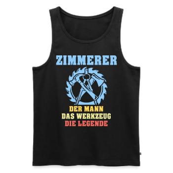 Zimmermann Zimmern Zimmerer - Männer Premium Bio Tank Top - Schwarz - Vorne - Michal (187cm)