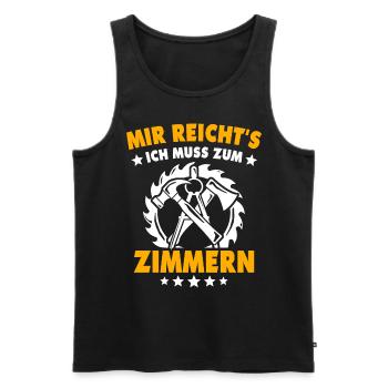Zimmermann Zimmern Zimmerer - Männer Premium Bio Tank Top - Schwarz - Vorne - Michal (187cm)