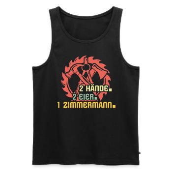 Zimmermann Zimmern Zimmerer - Männer Premium Bio Tank Top - Schwarz - Vorne - Michal (187cm)