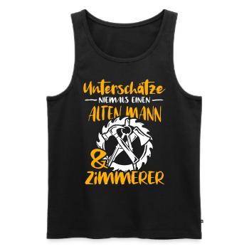 Zimmermann Zimmern Zimmerer - Männer Premium Bio Tank Top - Schwarz - Vorne - Michal (187cm)