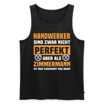 Zimmerer Zimmerleute Zimmermann - Männer Premium Bio Tank Top - Schwarz - Vorne - AI Model Male 178 light (178cm)