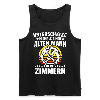 Zimmerer Zimmerleute Zimmermann - Männer Premium Bio Tank Top - Schwarz - Vorne - AI Model Male 178 light (178cm)
