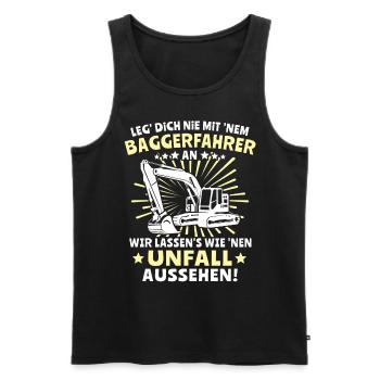 Baggerfuehrer Baggerfahrer - Männer Premium Bio Tank Top - Schwarz - Vorne - Michal (187cm)