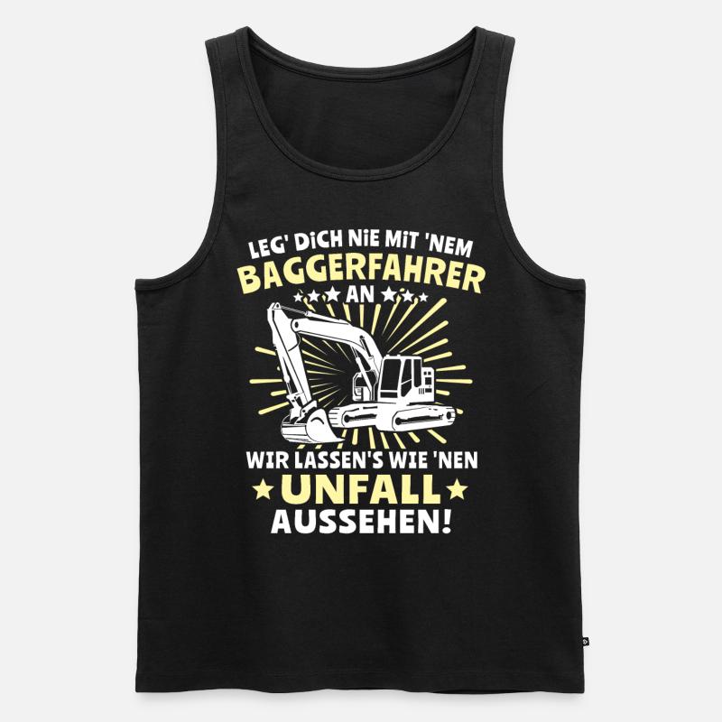 Baggerfuehrer Baggerfahrer - Männer Premium Bio Tank Top - Schwarz